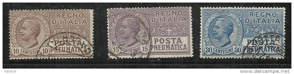 ITALIA REGNO PNEUMATICA 1913-23 SERIE COMPLETA USATA - Pneumatic Mail