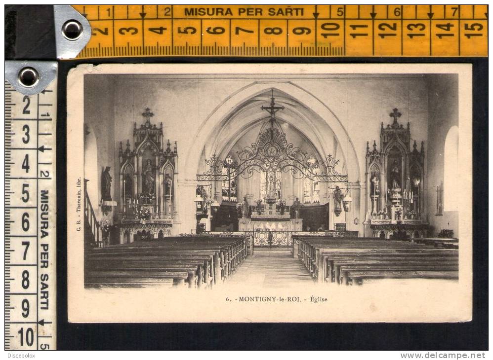 D2216 N 6. Montigny Le Roy,  église - Church, Chiesa / Ed. C.B. , Thevenn, Libr - Old Mini Card - Montigny Le Roi