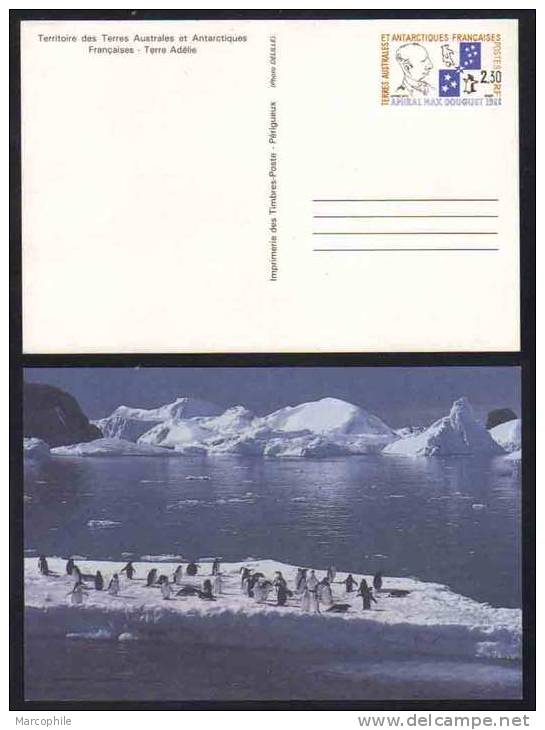 PHILATELIE POLAIRE - TAAF - FSAT - TERRE ADELIE / 1991 ENTIER POSTAL ILUSTRE   (ref 4033) - Postal Stationery