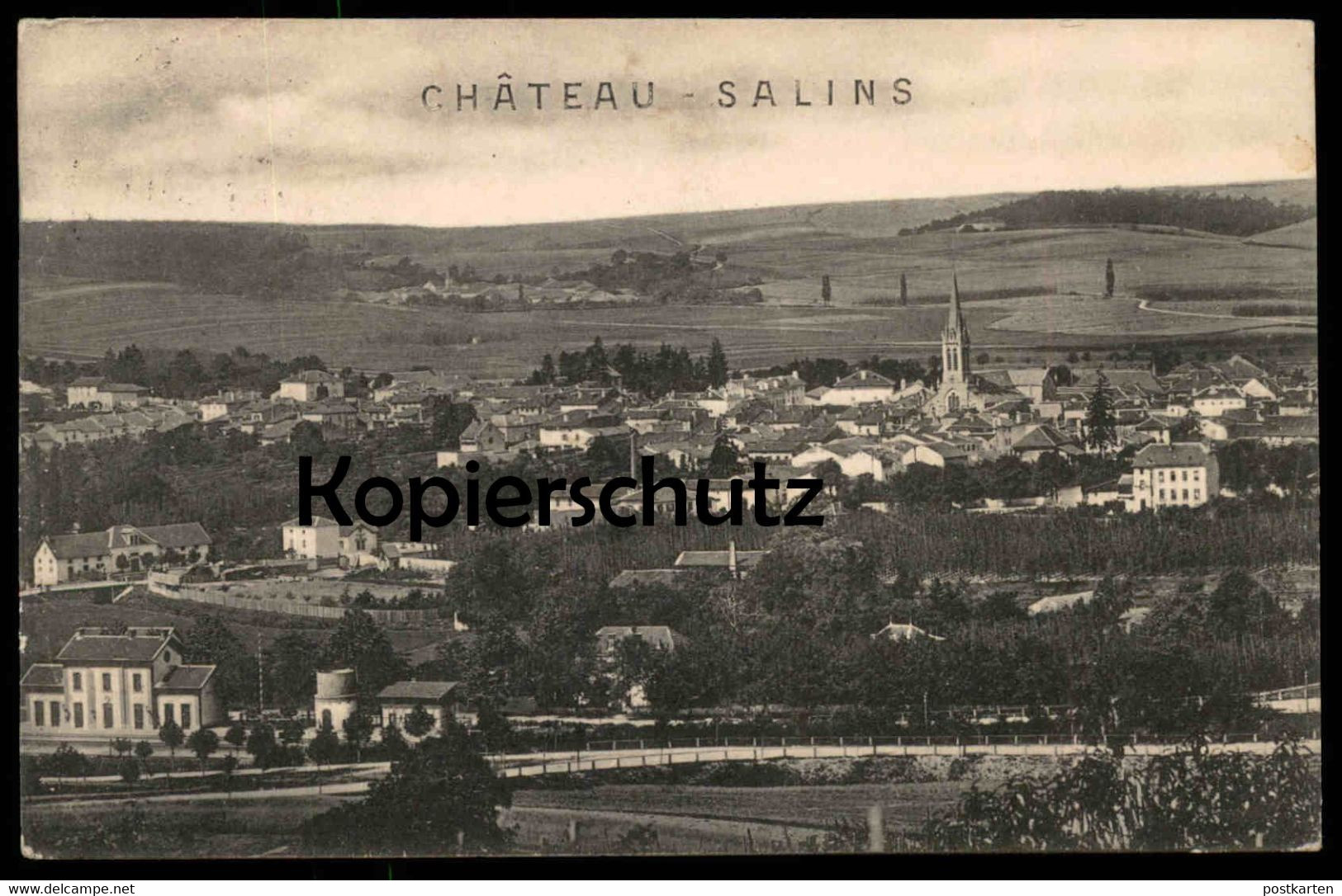 ALTE POSTKARTE CHATEAU-SALINS Gare Station Lorraine Lothringen Moselle Feldpost Landsturm-Bat.l. Dillingen 3. Komagnie - Lothringen