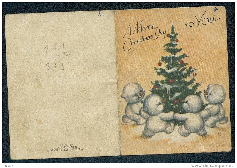 A Merry Christmas Day To You.... - Small Snowman, Christmas Tree. - Autres & Non Classés