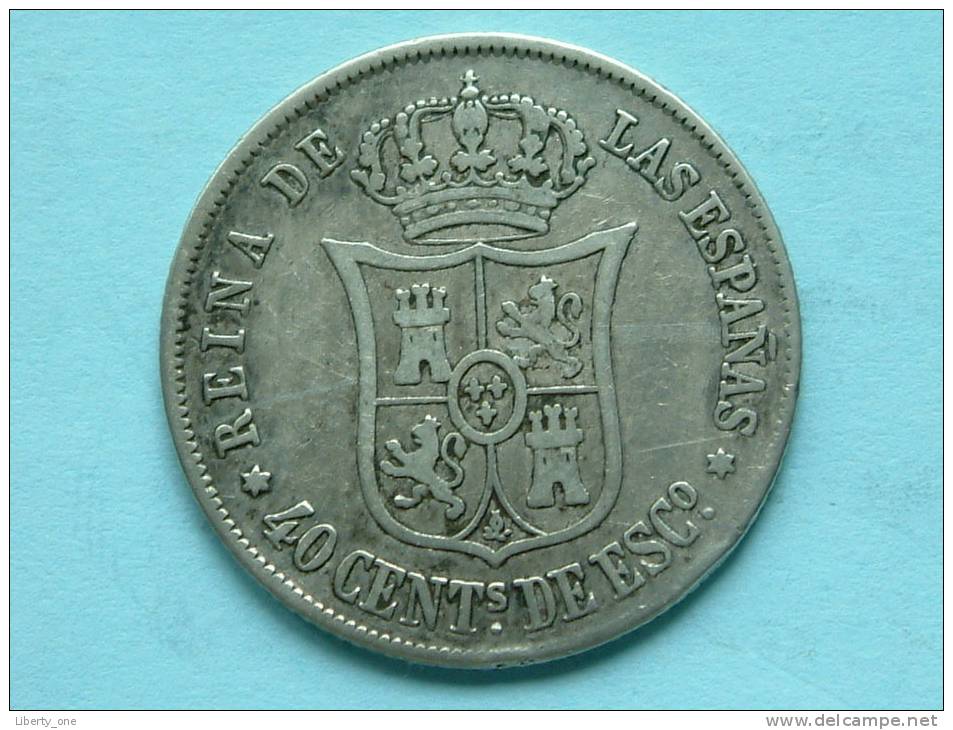 1865 ( 6 Pointed Star ) / 40 CENTIMOS / KM 628.2 ( Uncleaned Coin / For Grade, Please See Photo ) !! - Autres & Non Classés