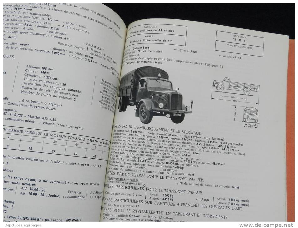 rarissime CATALOGUE DES VEHICULES EN SERVICE DANS  L ARMEE 1958 !!!!!!!!!!!!!!!!