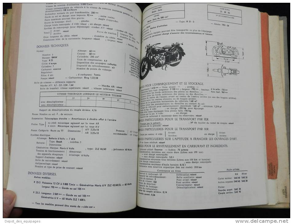 rarissime CATALOGUE DES VEHICULES EN SERVICE DANS  L ARMEE 1958 !!!!!!!!!!!!!!!!