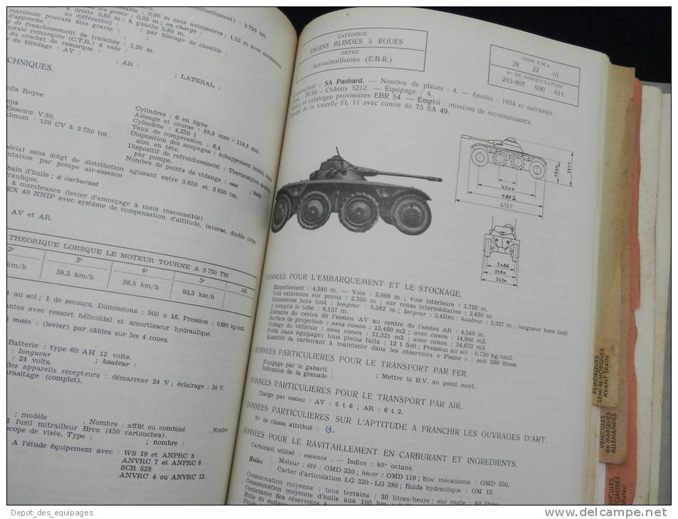 rarissime CATALOGUE DES VEHICULES EN SERVICE DANS  L ARMEE 1958 !!!!!!!!!!!!!!!!