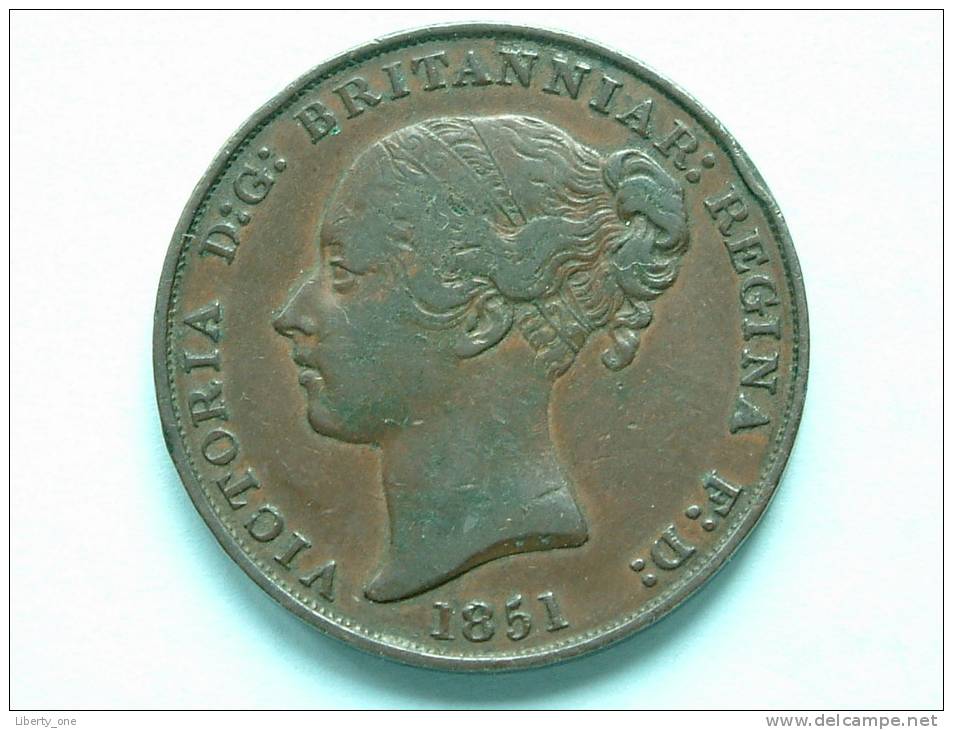 1851 - 1/13th SHILLING / KM 3 ( Uncleaned Coin / For Grade, Please See Photo ) !! - Jersey