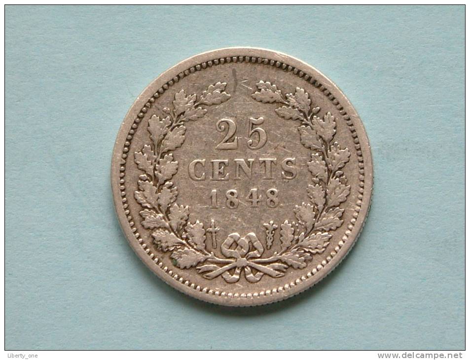 1848 ( Dot After Date ) - 25 CENTS / KM 76 ( Uncleaned Coin / For Grade, Please See Photo ) !! - 1840-1849: Willem II.