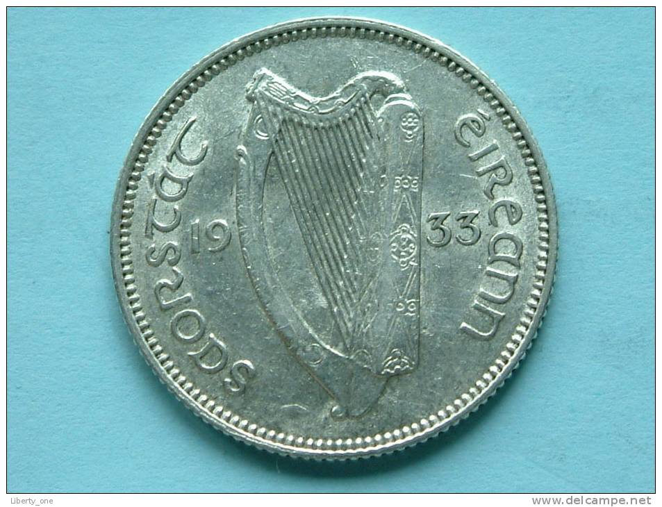 1933 - SHILLING / KM 6 ( Uncleaned Coin / For Grade, Please See Photo ) !! - Ireland