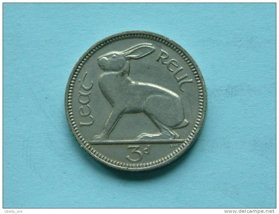 1933 - THREE PENCE / KM 4 ( Uncleaned Coin / For Grade, Please See Photo ) !! - Irlande