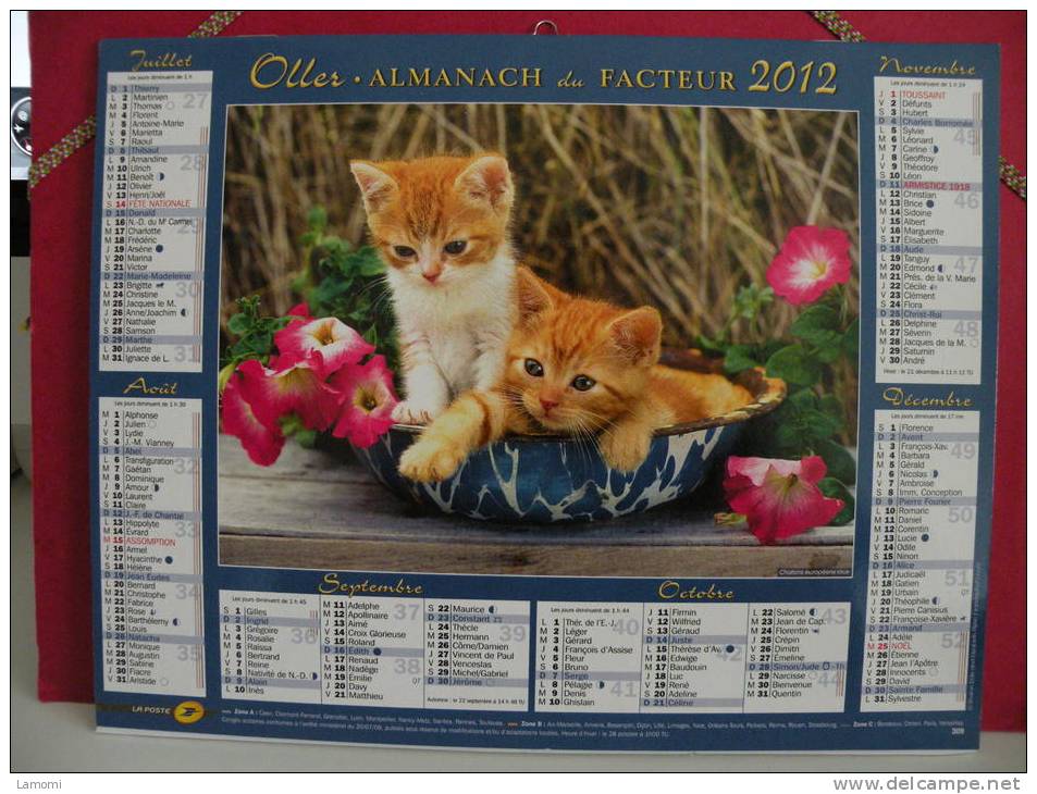 Les Chatons - Calendrier Almanach Du Facteur - Oller 2012 ( Tous Comme Neuf ) - Grand Format : 2001-...