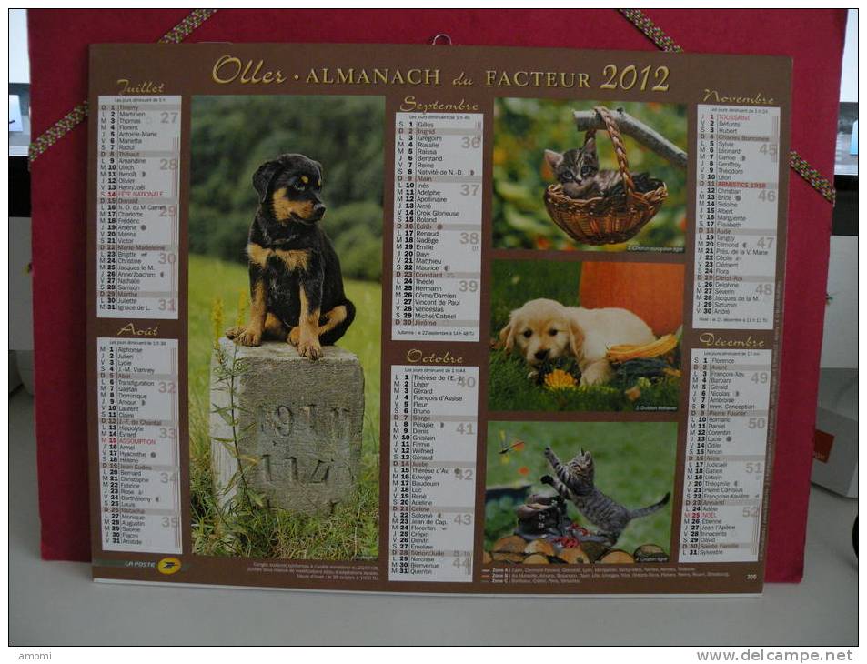 Nos Amis - Calendrier Almanach Du Facteur - Oller 2012 ( Tous Comme Neuf ) - Grand Format : 2001-...