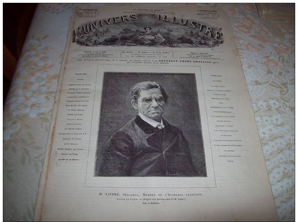 L'UNIVERS ILLUSTRE 11/06/1881 : FORGES D'IVRY - COMPAGNIE LIEBIG - TUNISIE - 1850 - 1899