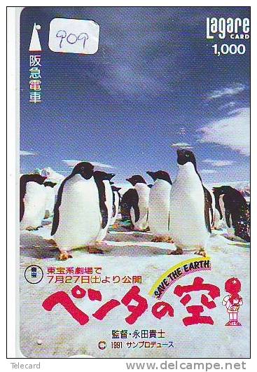 Carte Prépayée Japon * OISEAU MANCHOT  (909)  PENGUIN BIRD Japan * Prepaidcard * PINGUIN * - Pinguins