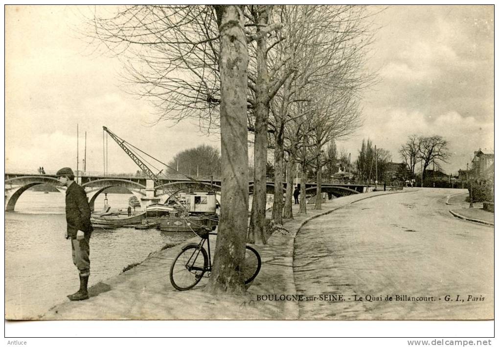 BOULOGNE SUR SEINE - Le Quai De Billancourt - Cycliste - Très Bon état - Non Circulé - Boulogne Billancourt