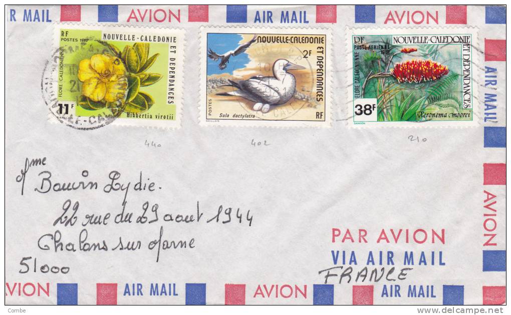 NOUVELLE-CALEDONIE, Lettre, 1981, NOUMEA Pour LA FRANCE,  Yv 436/399/PA210/3156 - Briefe U. Dokumente