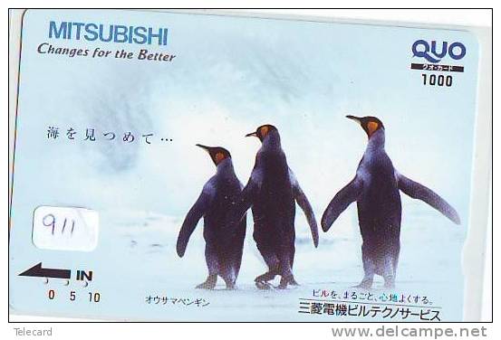 Carte Prépayée Japon * OISEAU MANCHOT  (911)  PENGUIN BIRD Japan * Prepaidcard * PINGUIN * - Pingouins & Manchots