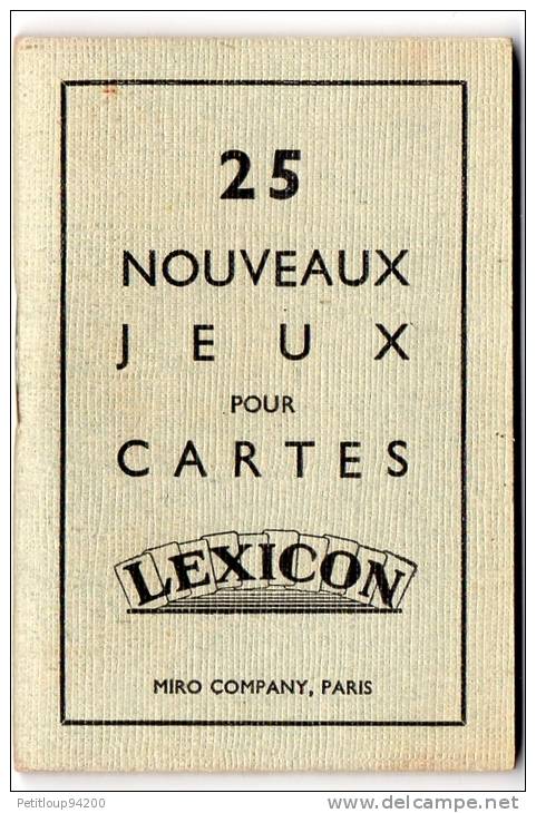 REGLES DE 25 JEUX + REGLE  DE 1 JEU " LEXICON " Premiere Edition 1936 - Sonstige & Ohne Zuordnung