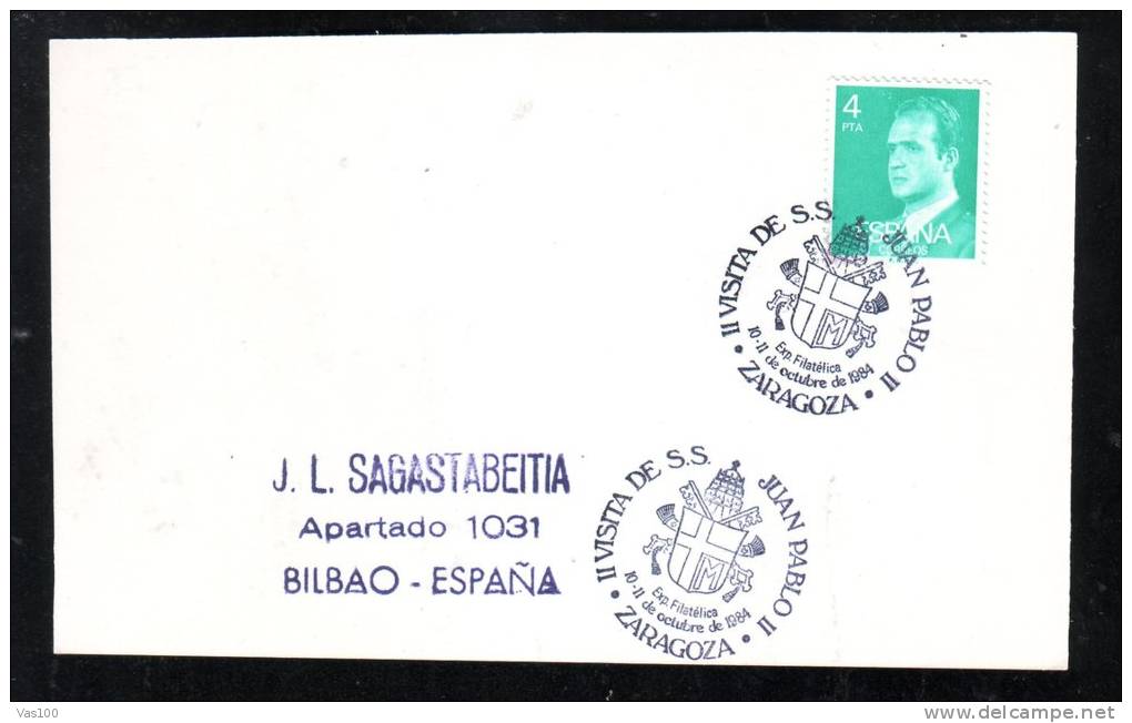 EXP. FILATELICA, CACHET EMA ON POSTCARD, 1984, ESPANA - Nationalists Censor Marks