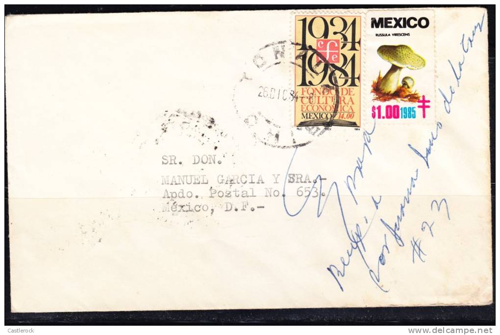 A)1984 MEXICO TONALA TO MEXICO D.F. COVER WITH TB SEAL TOPIC MUSHROOMS AND BOOKS - Mexico