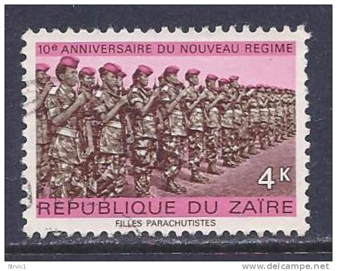 Zaire, Scott # 831 Used Parachutists, 1975 - Oblitérés