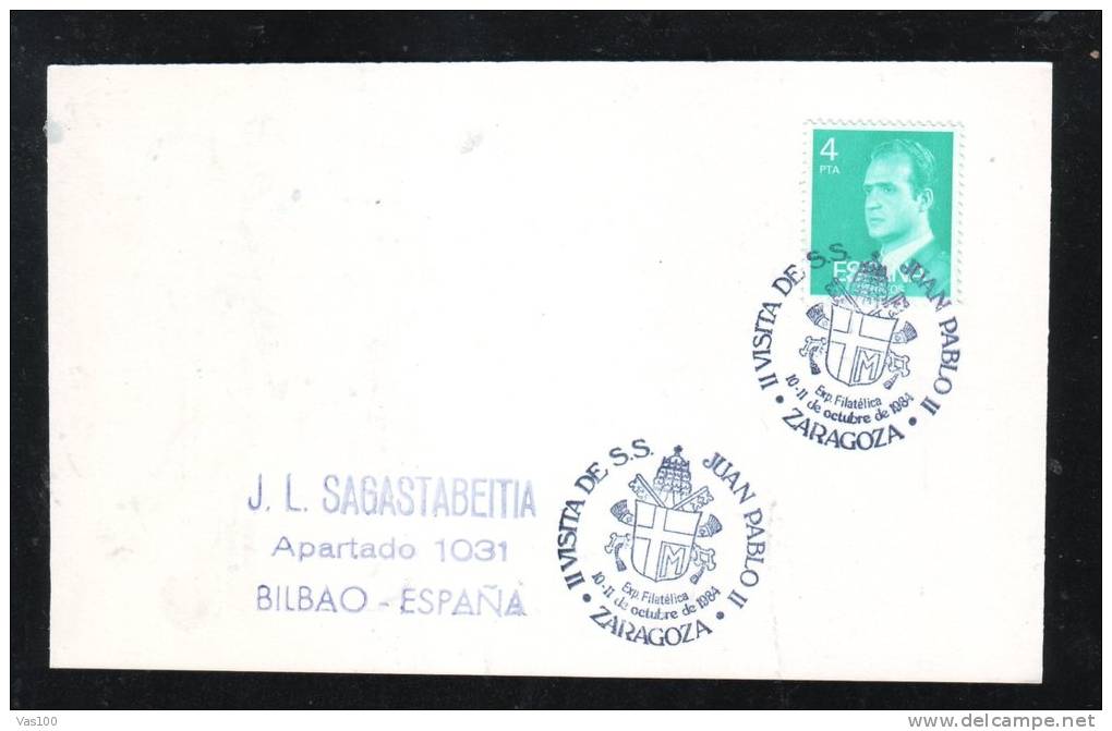 EXPOSITION FILATELICA, CACHET ON POSTCARD, 1984, ESPANA - Marcas De Censura Nacional