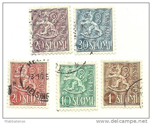 1954 - Finlandia 408 + 412 + 414/14A + 415A Ordinaria C2052 - Used Stamps