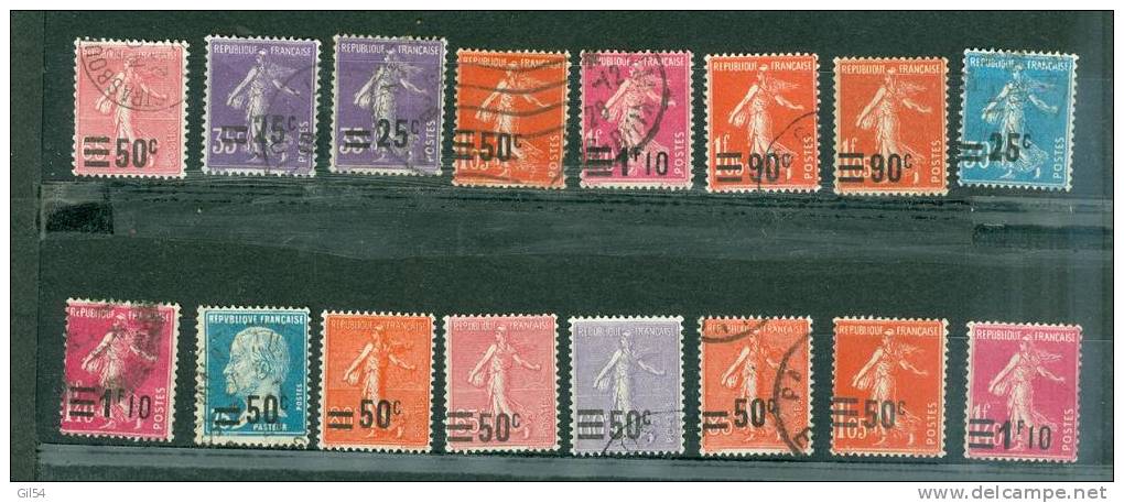 LOT SeRIE ENTRE YVERT N°217 Et 228, 11 Timbres Oblitérés Et 5 Neufs Avec Trace Charnière - Az4301 - Used Stamps