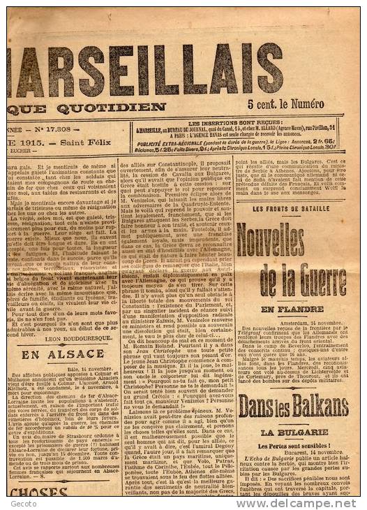 Lundi 15   Novembre 1915 - Le Petit Marseillais