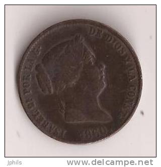 ESPAGNE 1860 Isabel 2 "  Contre Marque " état Superbe - Premières Frappes