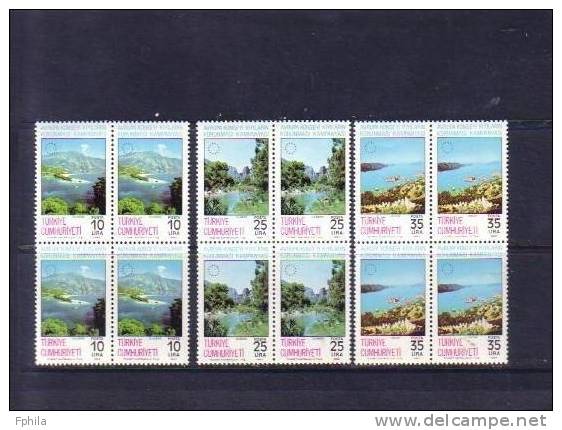 1983 TURKEY COUNCIL OF EUROPE CAMPAIGN ON "THE WATER'S EDGE" BLOCK OF 4 MNH ** - Europese Instellingen