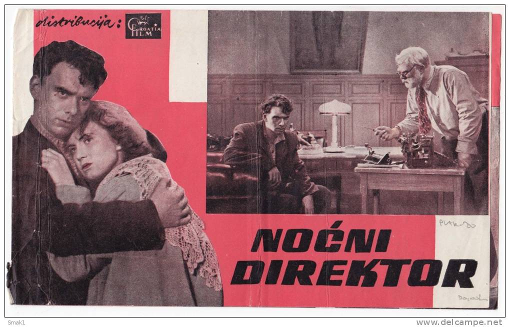 PROGRAMS FILM "NIGHT MANAGER" SOVIET FILM ACTOR S. LUKANOV DISTRIBUTED BY CROATIA FILM SIZE 24,5X15 CM - Programs