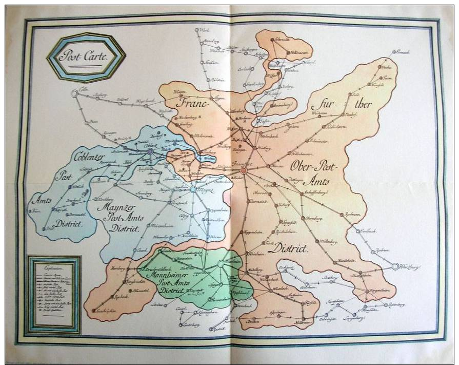 Post-Carte Frankfurter, Mainzer, Coblenzer + Mannheimer  Postamts Districte Nachdruck - Vorphilatelie