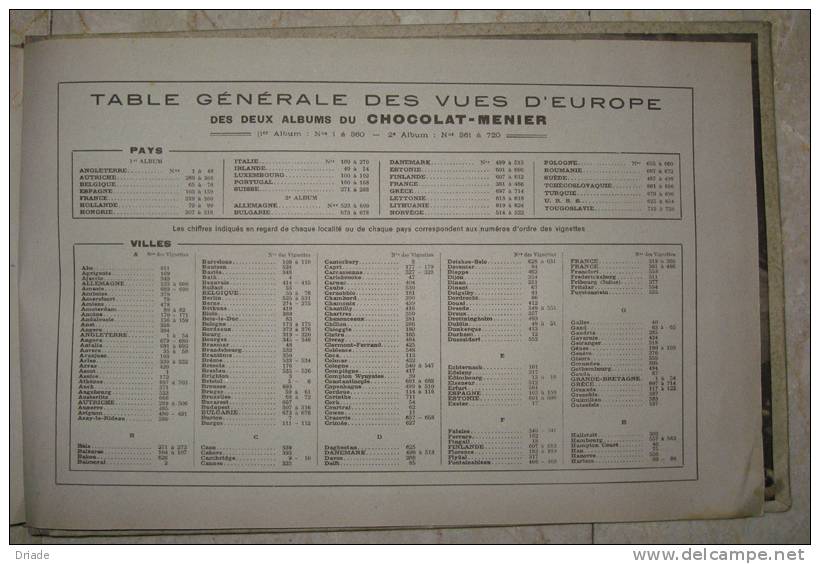 ALBUM FIGURINE N° 2 COMPLETO CHOCOLAT MENIER UN BEAU VOYAGE A TRAVERS L´EUROPE anno 1935