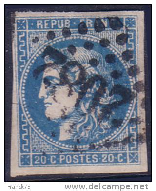 *RARE* Report 1 Du 20c Bordeaux Type III TB (46A , Cote Dallay 120€) - 1870 Emission De Bordeaux