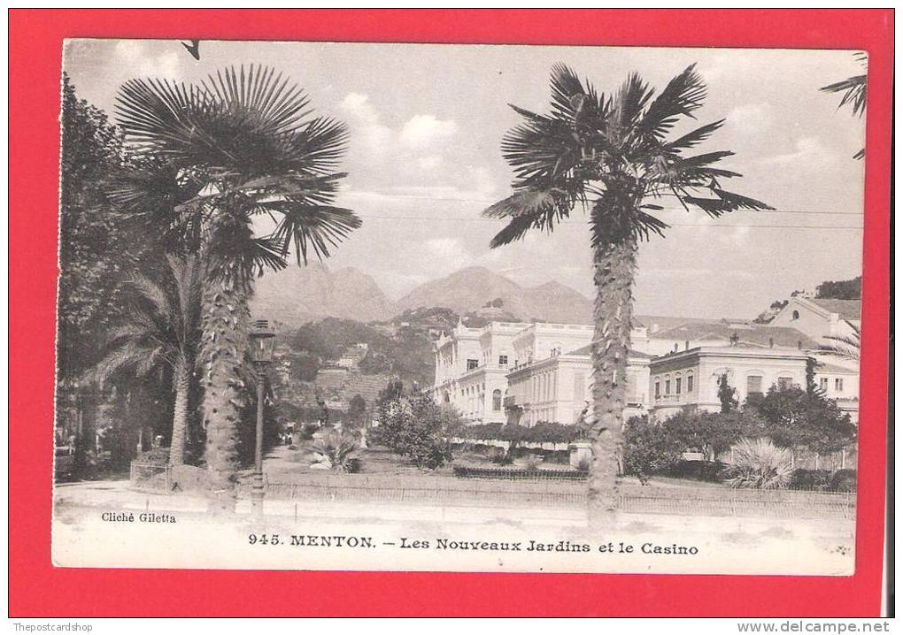 CPA 06 MENTON . Les Nouveaux Jardins Et Le Casino - Menton