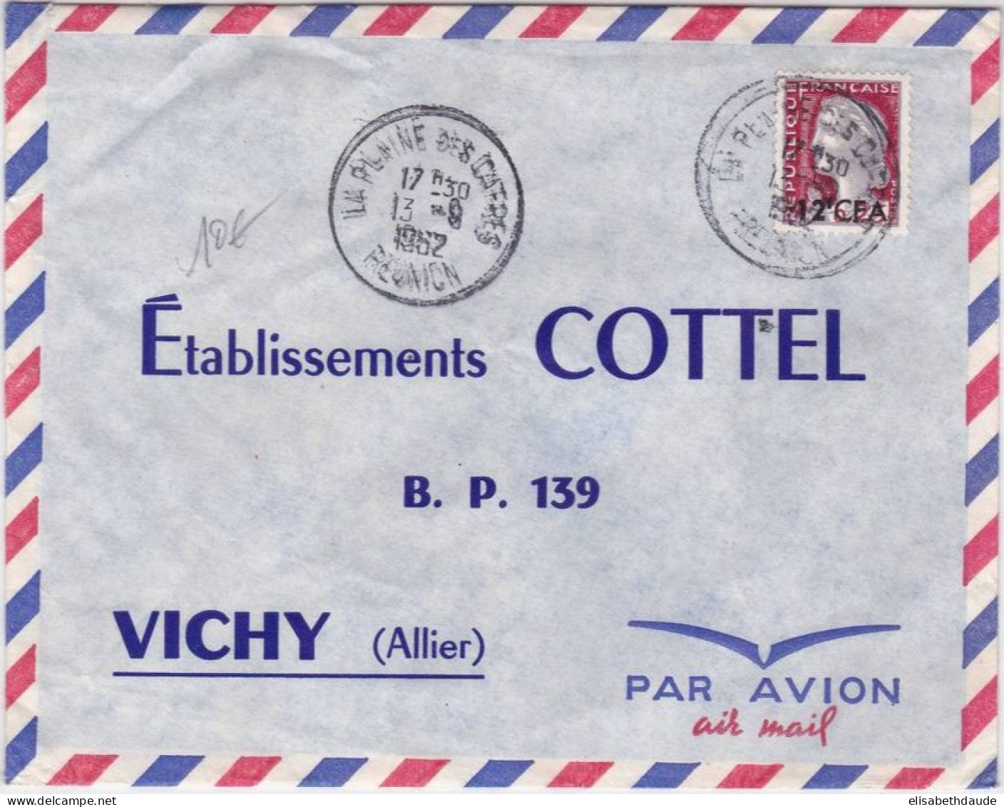 REUNION (CFA)  - 1962 - ENVELOPPE Par AVION De LA PLAINE DES CAFRES - DECARIS - Brieven En Documenten