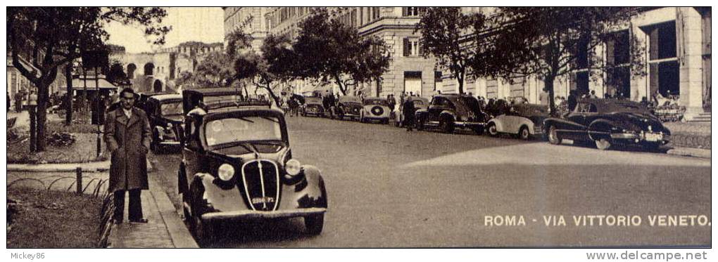 Italie--ROMA--Via Vittorio Veneto (animée,beau 1 Er Plan) - Belles Voitures---cpsm 10 X 15  éd Cesar Cappello - Passenger Cars