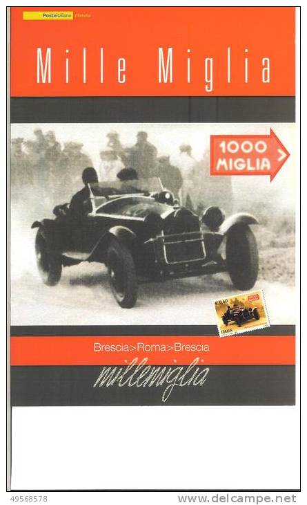 FOLDER ITALIA 2009  - MILLE  MIGLIA  CON FR.LLO LAMINA D'ARGENTO - - Pochettes