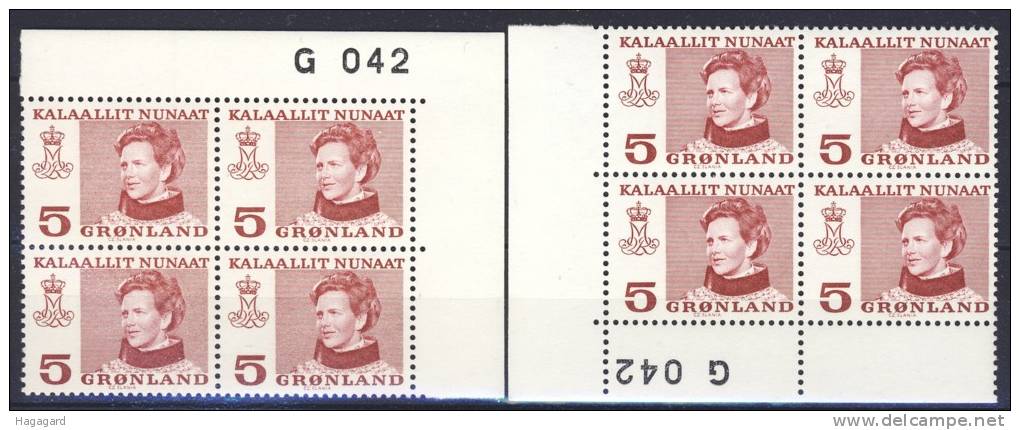 #Greenland 1978. Corner Blocs Of 4. No. G042. MNH(**) - Unused Stamps