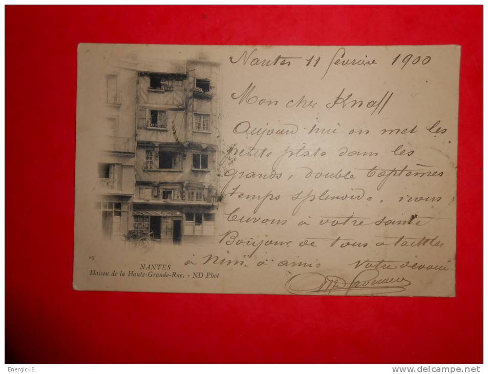 Carte De Nantes De 1900 Pour Le Luxembourg Tres Belle Avec 10c Sage - 1876-1898 Sage (Type II)