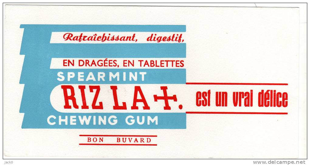 Buvard  Alimentaire, Chewing Gum  RIZ  LA +. Est Un Vrai Délice - Colecciones & Series