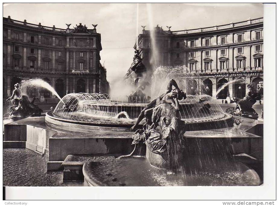 Roma - Piazza Esedra - Formato Grande -  Viaggiata 1956 - Orte & Plätze
