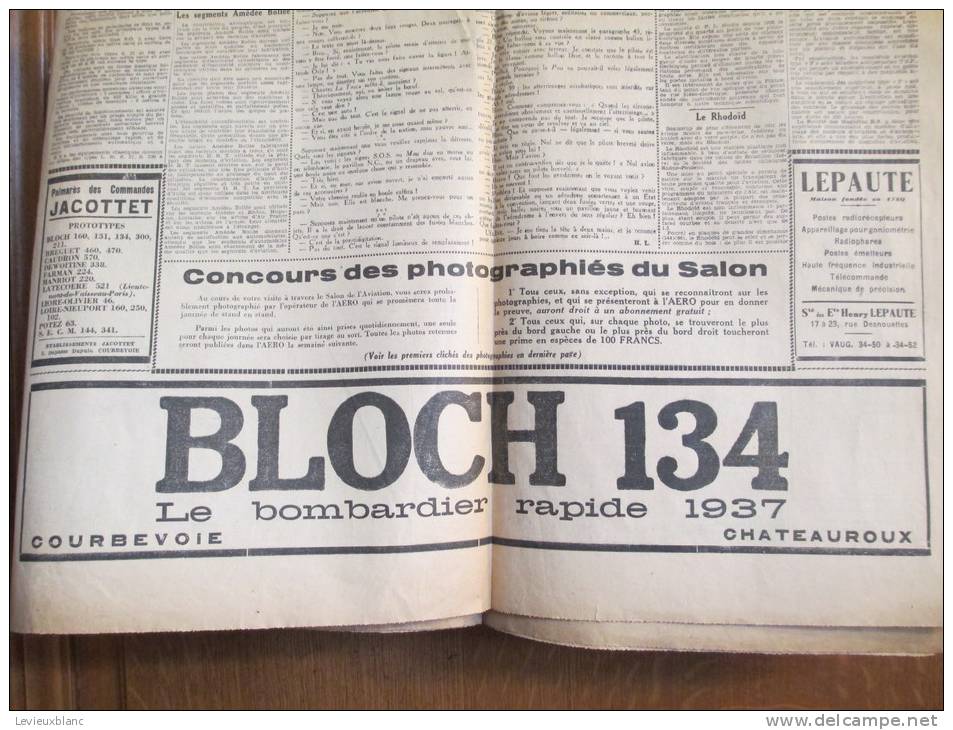 Journal /L' AERO/Specimen/ 15 éme Salon de l'Aeronautique/ Palais des Champs Elysées/1936   VJ1