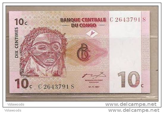 Congo - Banconota Non Circolata Da 10 Centesimi - 1997 - - Democratische Republiek Congo & Zaire