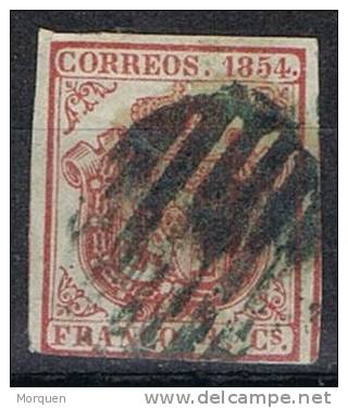 Sello 6 Cuartos 1854, Escudo Isabel II, Variedad, Num 33A º - Usados