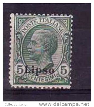 1912 - Colonia Italiana Egeo -Lipso - Francobolli D'Italia  - N. 2 - GI - Val. Cat. 12.00€ - Ägäis (Lipso)