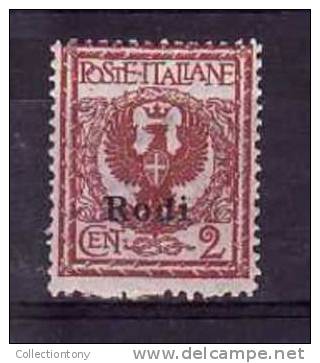 1912 - Colonia Italiana Egeo - Rodi - Francobolli D'Italia  - N. 1 - GI - Val. Cat. 5.00€ (2) - Egée (Rodi)