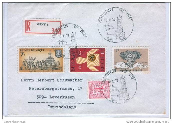 Postzegelclub Het Volk Gent 1974 - Letter Covers