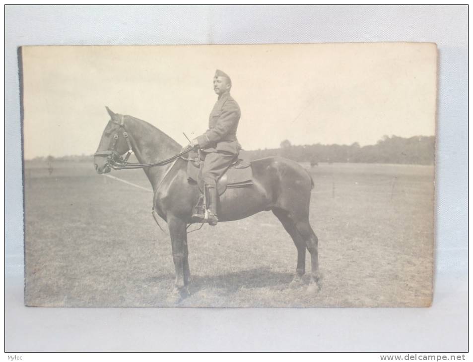 Photo Carte. Miltaire à Cheval - Guerra, Militari