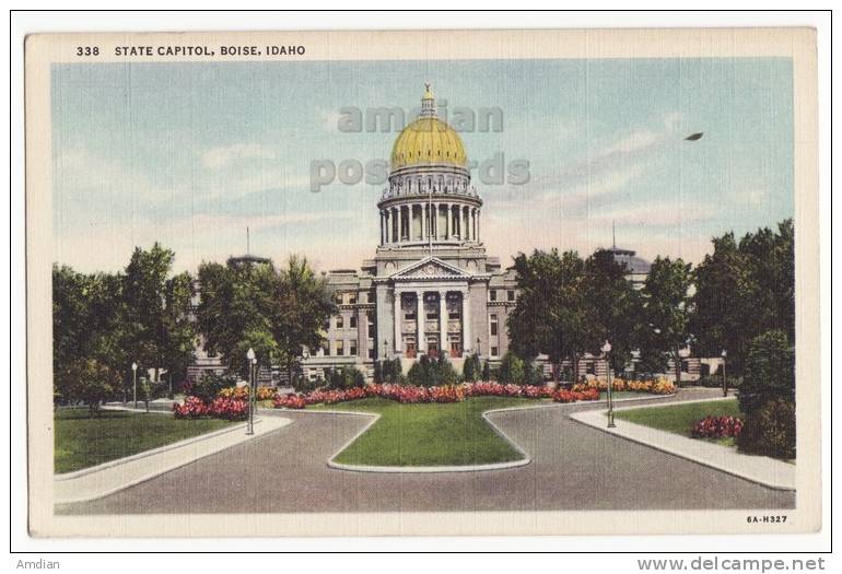 USA, BOISE IDAHO ID - STATE CAPITOL BUILDING - C1940s Vintage Unused Postcard [c3339] - Boise